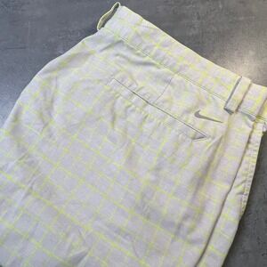 Athletic Golf Shorts Nike Tour Performance Dri-Fit 40W Yellow Checker Print